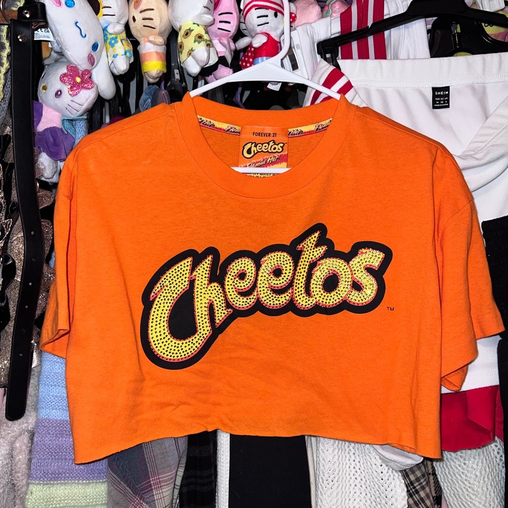 Forever 21 Cheetos Bling Cropped Tee